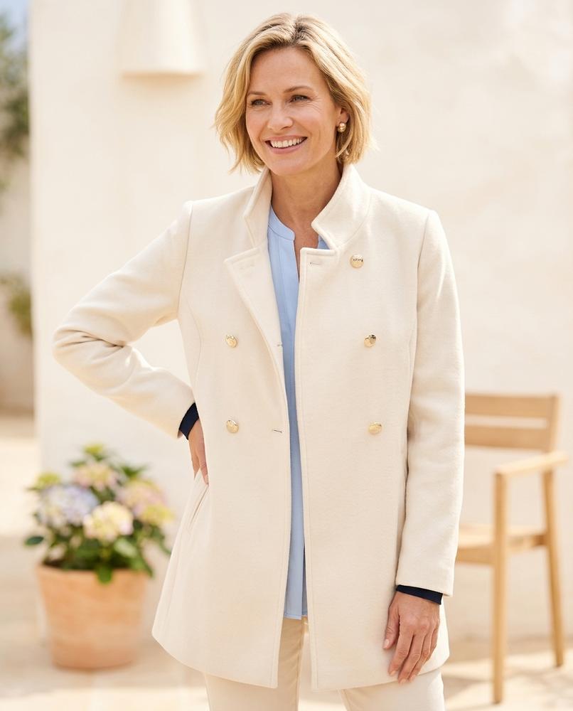 Her Curve Wardrobe - Zamor | Double-Breasted Wool-Look Coat in Black