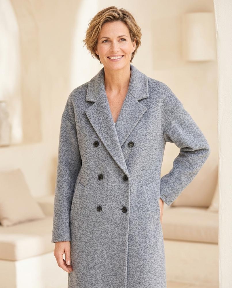 Her Curve Wardrobe - Rezem | Double-Breasted Wool Coat